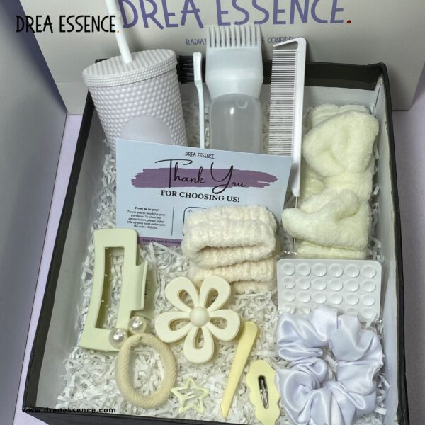 white hair care set