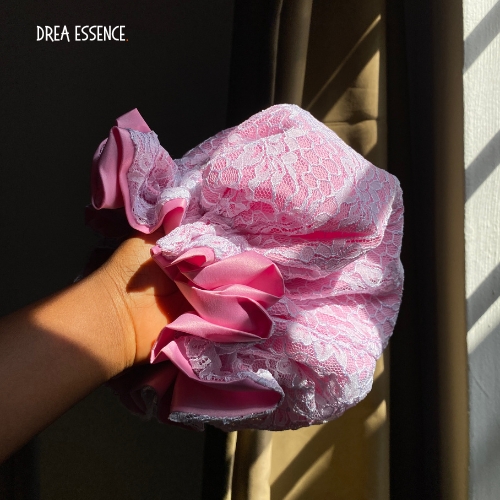 Hair Bonnet (small size) 1 white/pink hair bonnet