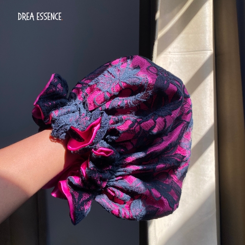 Hair Bonnet (small size) 2 black/pink hair bonnet