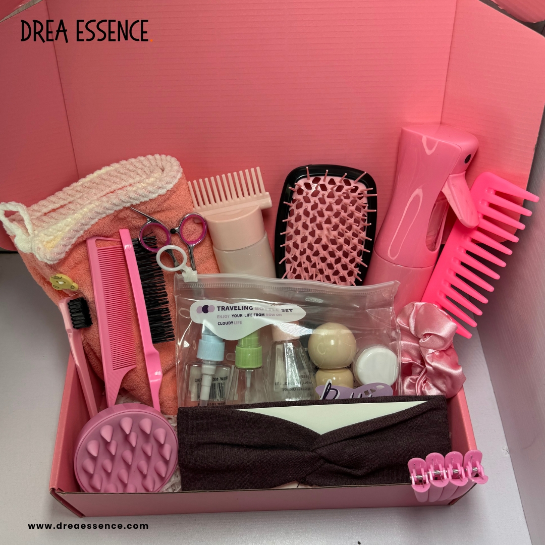 Pink Hair Care Set 3 pink hair care set